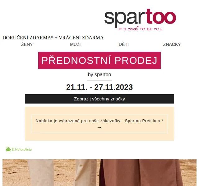 Spartoo: Až -50 % na El Naturalista, Kickers – červen 2026 | Nuslet.cz