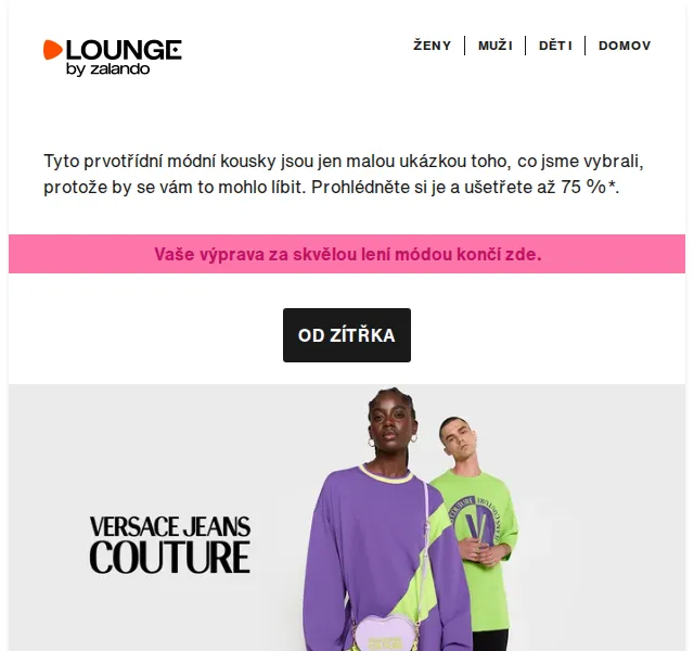 Lounge by Zalando: slevy až 75 % na Versace, DKNY, Marc Jacobs – červenec 2026 | Nuslet.cz