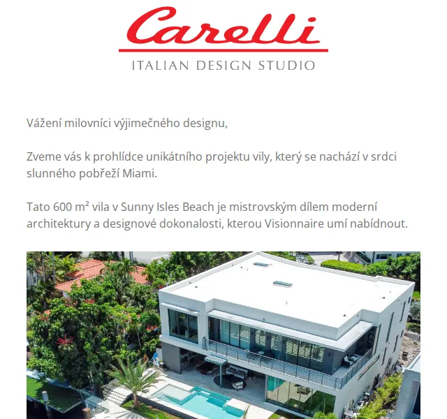 Carelli Nábytek: Luxusní vila Visionnaire – nová kolekce červen 2026 | Nuslet.cz