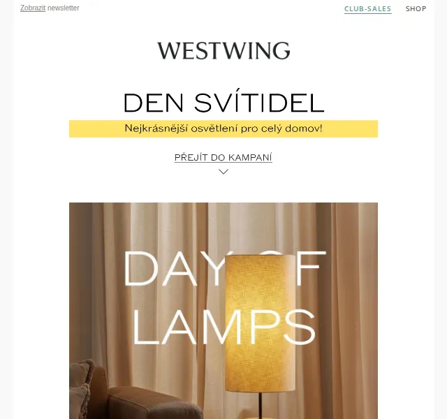 Westwing: Osvětlení a lampy s až 60% slevou – červen 2026 | Nuslet.cz