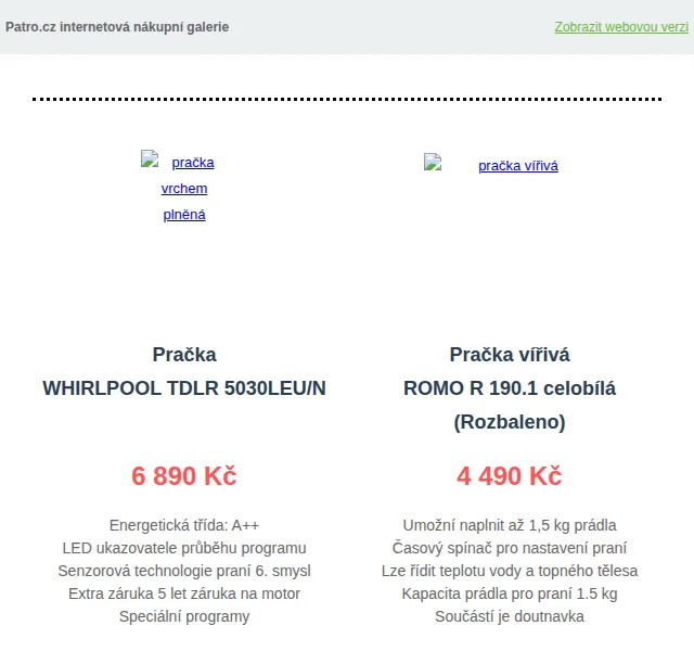 Patro.cz: Whirlpool, Samsung, Xiaomi ve slevě – červen 2026 | Nuslet.cz