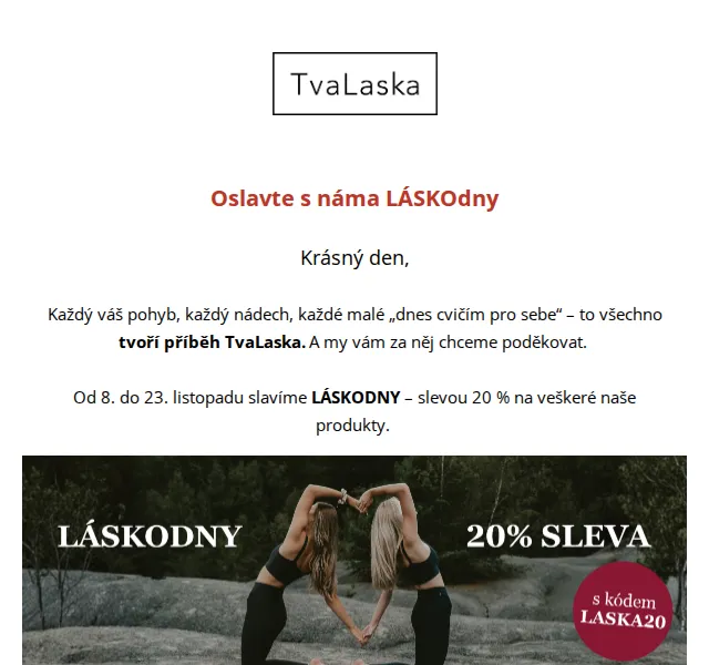 Niki a Ctirad z TvaLaska: 20% na vše – Láskodny listopad 2026 | Nuslet.cz