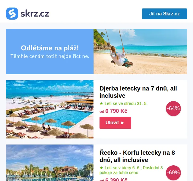Skrz: Dovolená v červnu od 6 390 Kč – červen 2026 | Nuslet.cz