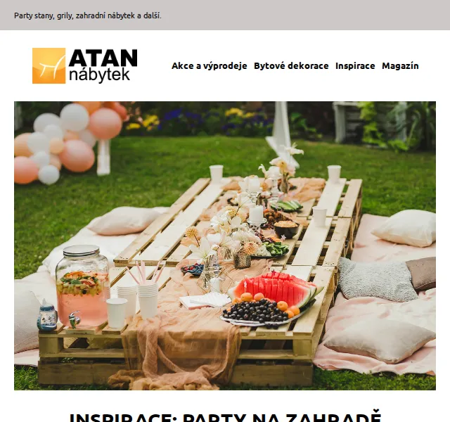 ATAN nábytek: Party stany, grily a zahradní nábytek – červen 2026 | Nuslet.cz