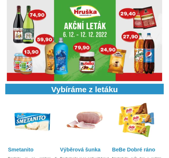 Váš HRUŠKA tým: Smetanito, BeBe a šunka – prosinec 2026 | Nuslet.cz