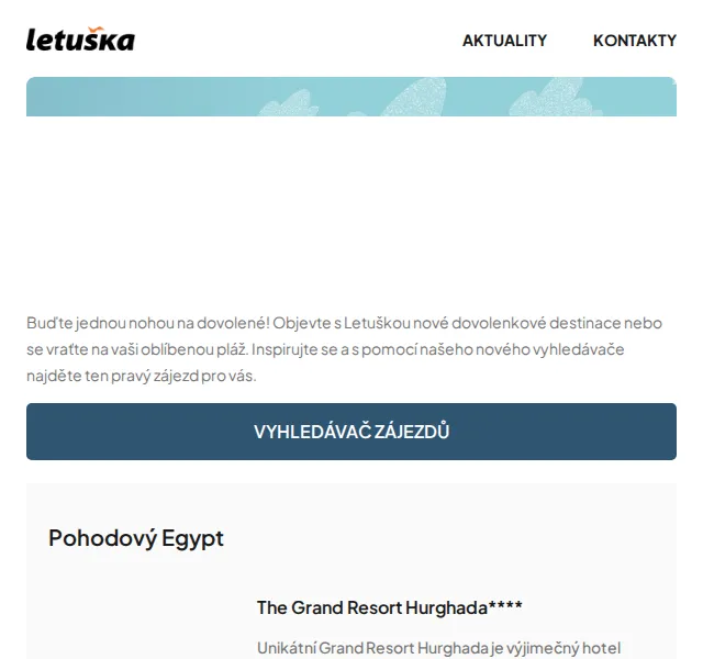 Letuška.cz: Dovolená v Egyptě od 11 223 Kč – červen 2026 | Nuslet.cz