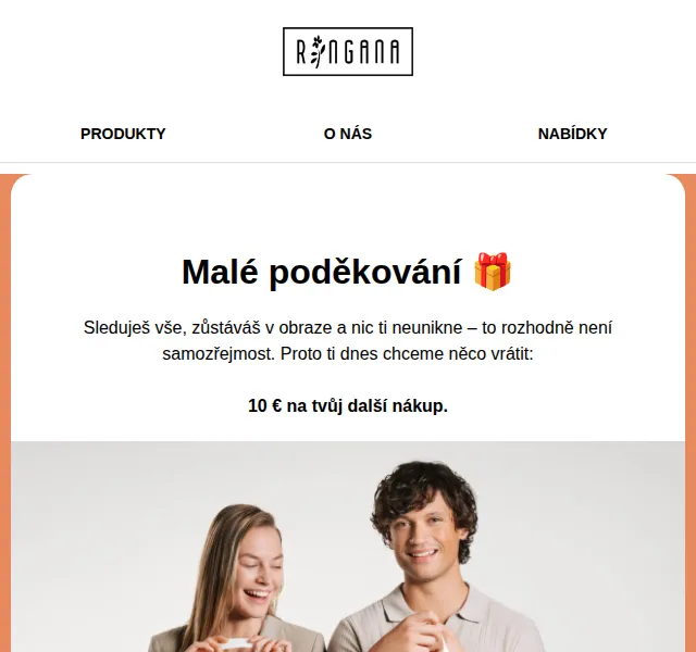 RINGANA: 10 € voucher + sleva 20 % na FRESH packs – duben 2026