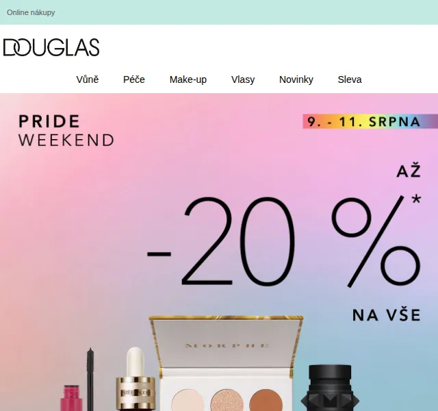Douglas CZ: Sleva 20 % na make-up pro Pride Víkend – červenec 2026 | Nuslet.cz