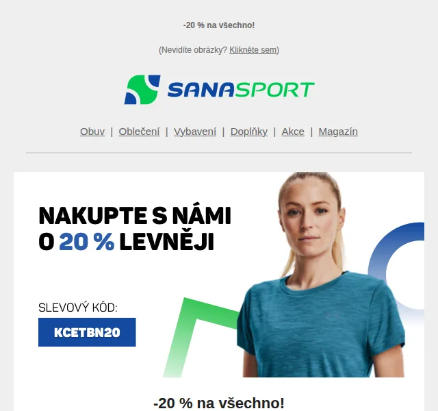 Sanasport: 20 % na vše – červen 2026 | Nuslet.cz