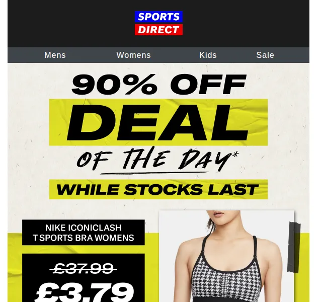 Sportsdirect.com: Nike Iconclash T Sports Bra za 3,79 £ – sleva 90 % | červen 2026 | Nuslet.cz