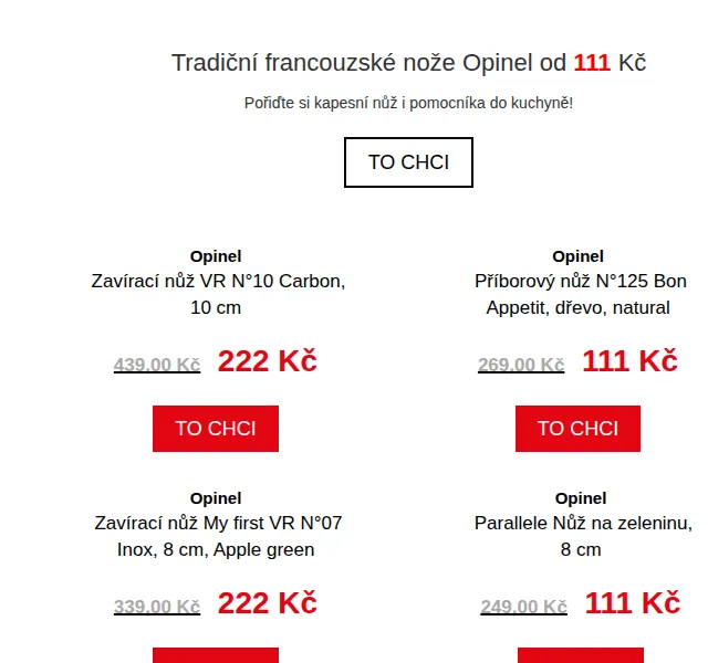 Potten & Pannen: Opinel nože od 111 Kč – červen 2026 | Nuslet.cz