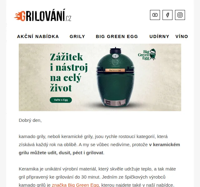 Grilování.cz: Big Green Egg se slevou – červen 2026 | Nuslet.cz