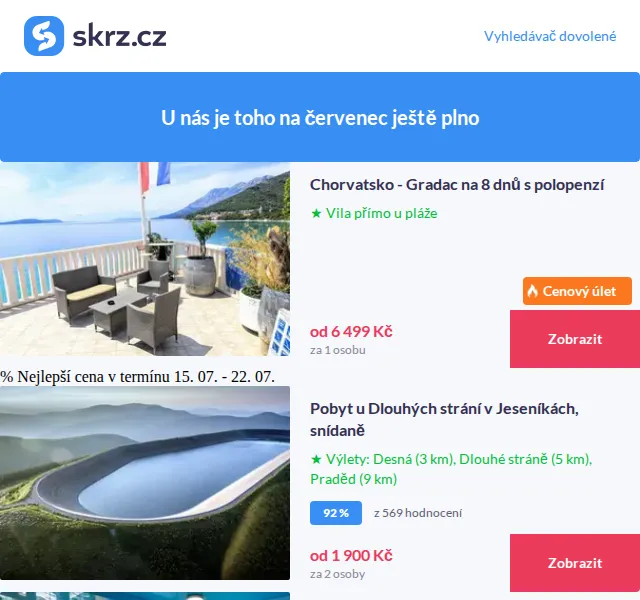 Skrz: Dovolená u moře od 6 499 Kč – červenec 2026 | Nuslet.cz