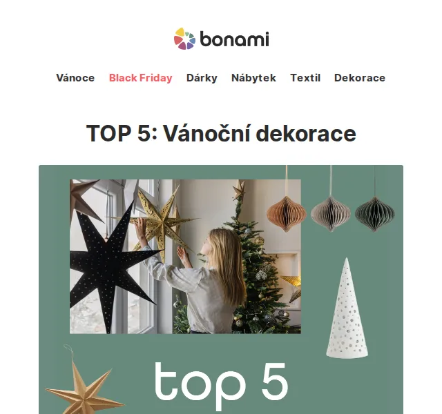 Bonami: Vánoční dekorace se slevou až 70 % – červen 2026 | Nuslet.cz