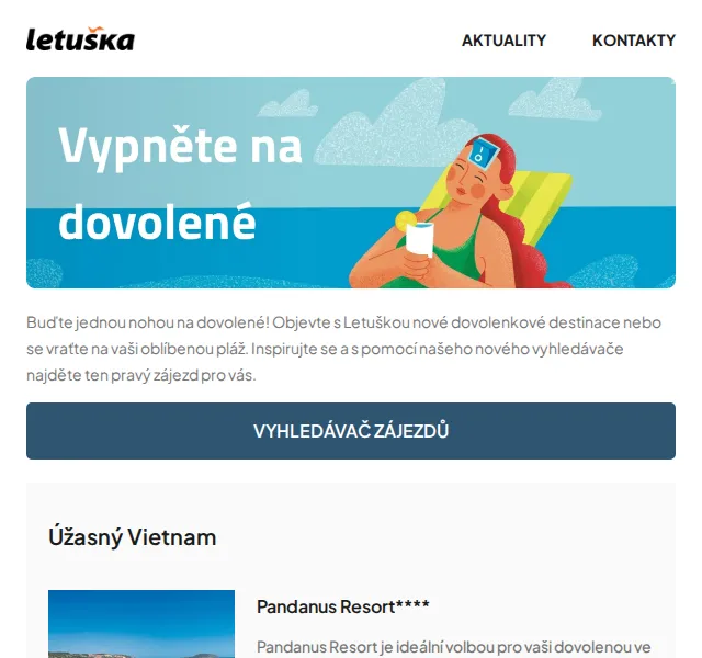 Letuška: Zájezdy do Vietnamu, Egypta a na Maledivy – červen 2026 | Nuslet.cz