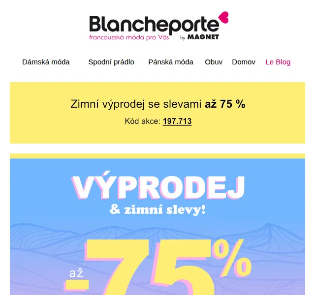 Blancheporte: Sleva až 75 % – červen 2026 | Nuslet.cz
