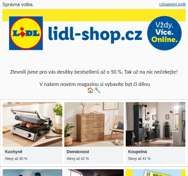 Lidl: Slevy až 50 % na bydlení a dílnu – leden 2025 | Nuslet.cz