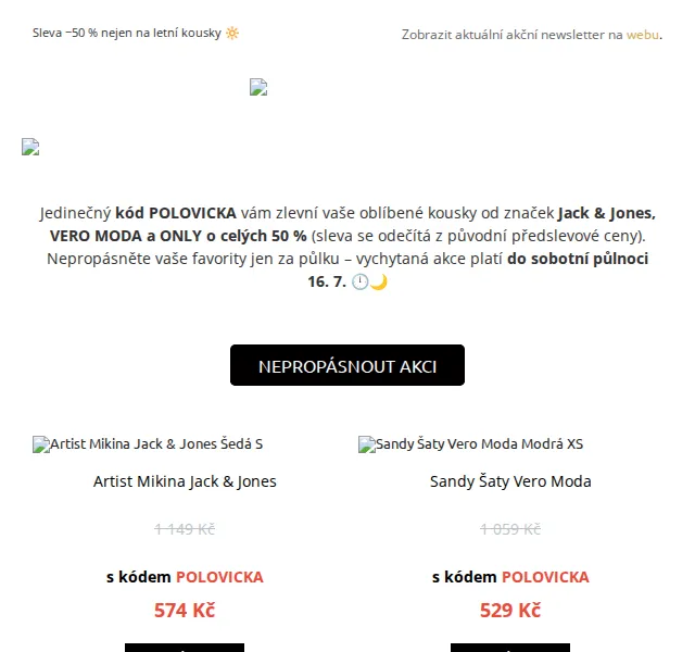 UrbanStore: Sleva 50 % na Jack & Jones, VERO MODA, ONLY – červen 2026 | Nuslet.cz