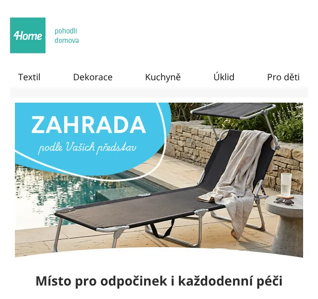 4home.cz: Zahradní nábytek až -57 % – srpen 2026