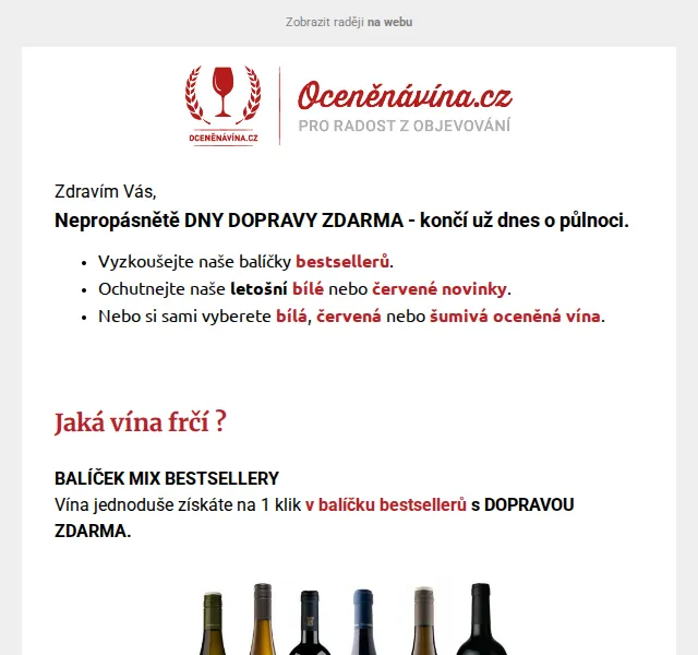 Vláďa z Oceněnávína.cz: Doprava zdarma – červenec 2026 | Nuslet.cz