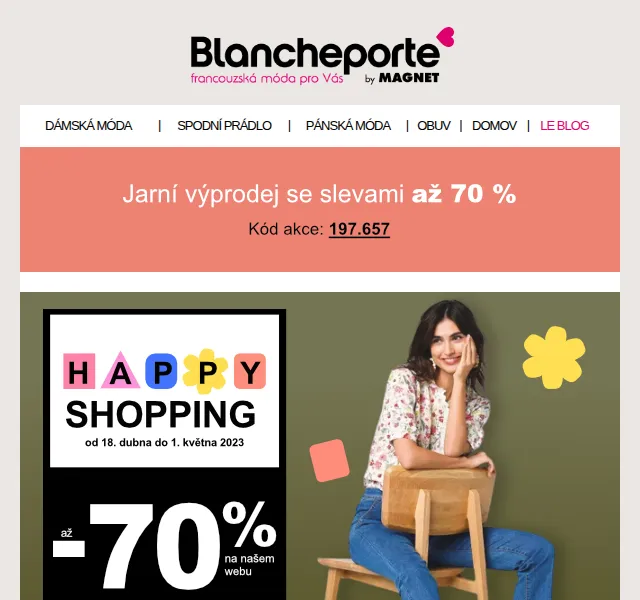 Blancheporte: Až -70 % na nejoblíbenější halenky – červen 2026 | Nuslet.cz