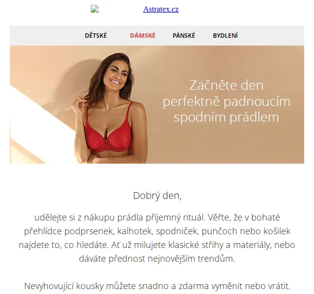 Astratex: Krásné prádlo se slevou až 20 % – červen 2026 | Nuslet.cz