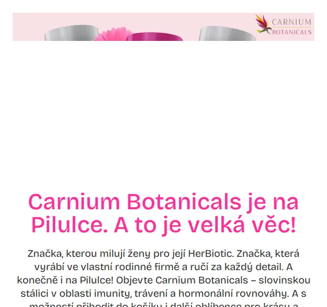 Pilulka: Carnium Botanicals sleva 100 Kč – červen 2026 | Nuslet.cz
