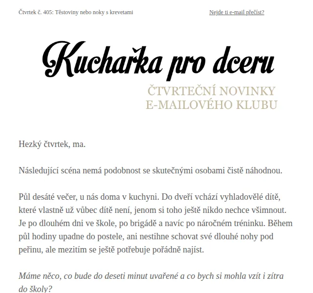 Florentýna - Kuchařka pro dceru: Těstoviny s krevetami za 10 minut – červen 2026 | Nuslet.cz