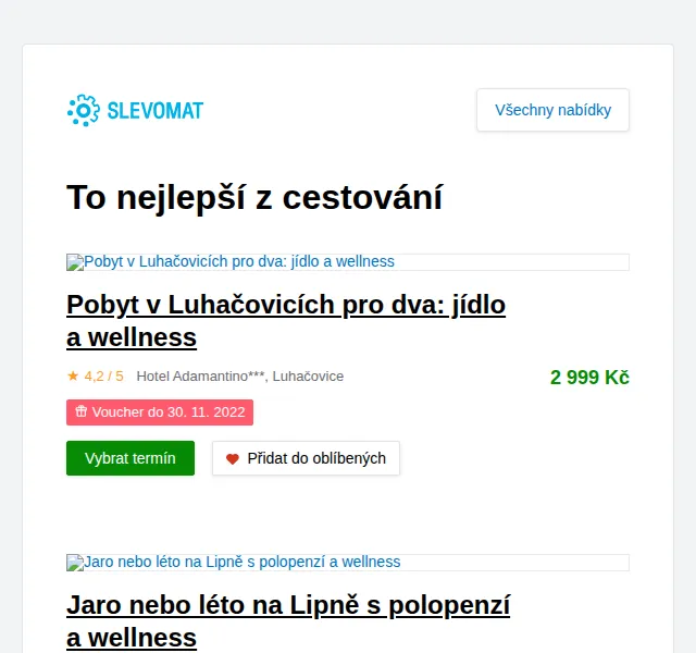 Slevomat: Pobyt v Luhačovicích pro dva s jídlem a wellness od 2 999 Kč – červenec 2026 | Nuslet.cz