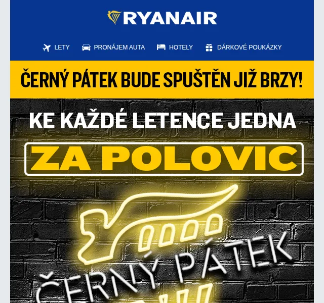 Ryanair: Letenka 1+1 za polovic – Červenec 2026 | Nuslet.cz