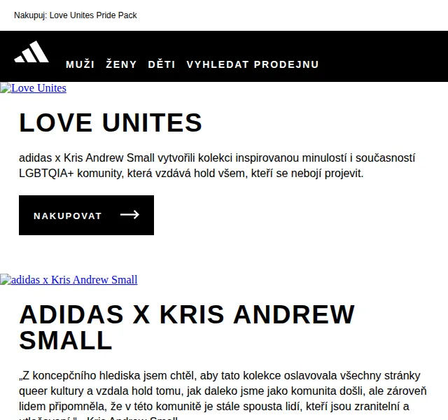 adidas Love Unites Pride Pack – červen 2026 | Nuslet.cz