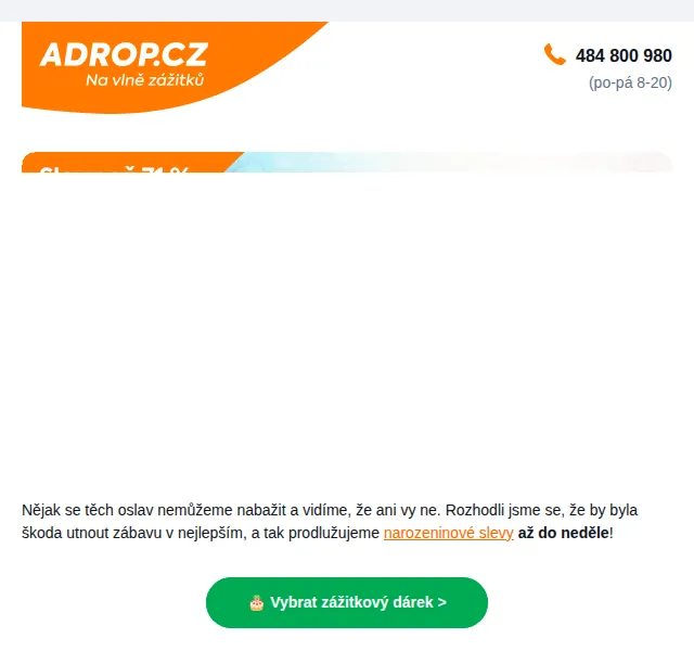 Adrop: Zážitkové dárky se slevou až 71 % – červen 2026 | Nuslet.cz
