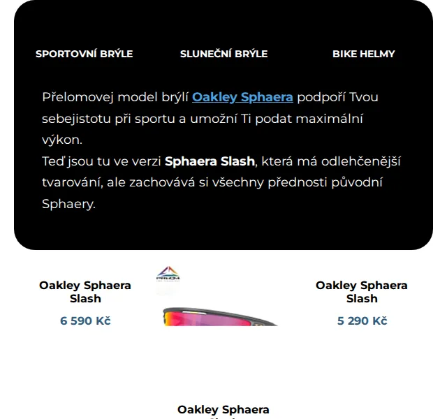 SNOWBOARD ZEZULA: Oakley Sphaera Slash od 5 290 Kč – červen 2026 | Nuslet.cz