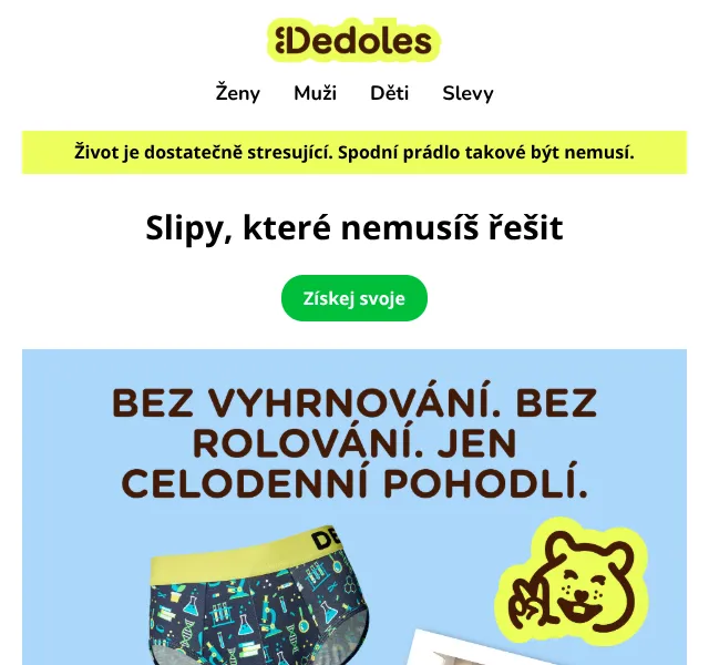Dedoles: Pánské slipy bez rolování – duben 2026
