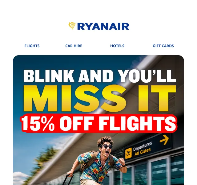 Ryanair: 15 % sleva na lety – srpen 2026 | Nuslet.cz