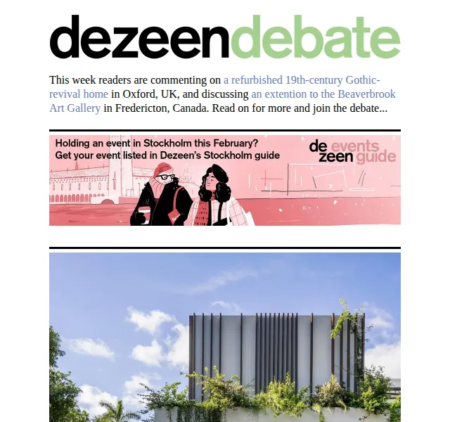 Dezeen Daily: Gothic-revival dům a návrhy z celého světa – červen 2026 | Nuslet.cz