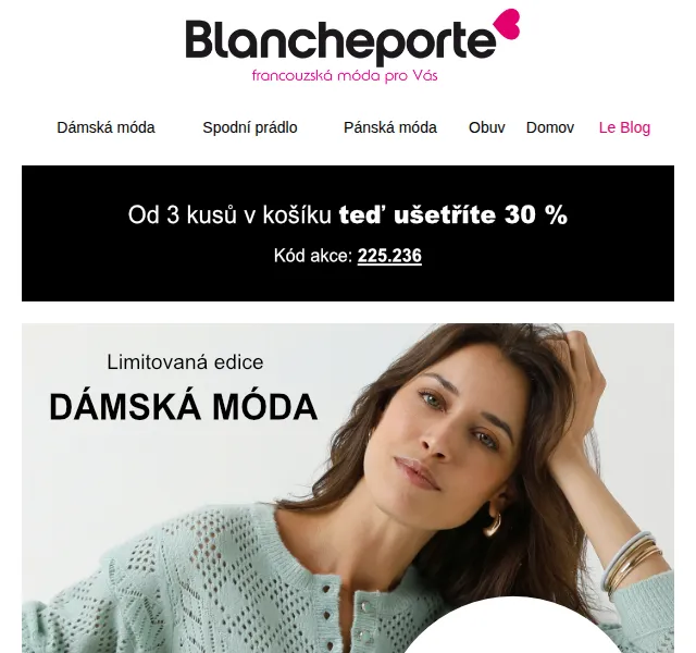 Blancheporte: Limitovaná kolekce se slevou 30 % – červen 2026 | Nuslet.cz
