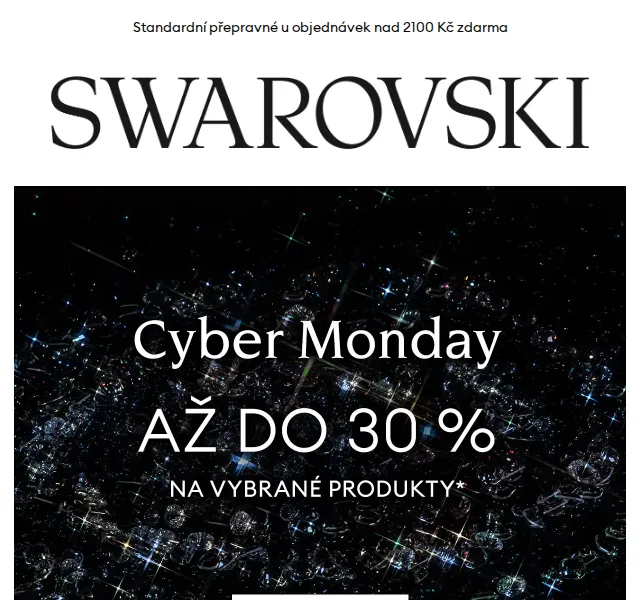 Swarovski: Sleva až 30 % na Cyber Monday – červen 2026 | Nuslet.cz