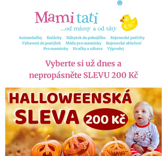 Mamitati.cz: Sleva 200 Kč na dětské vybavení – červen 2026 | Nuslet.cz