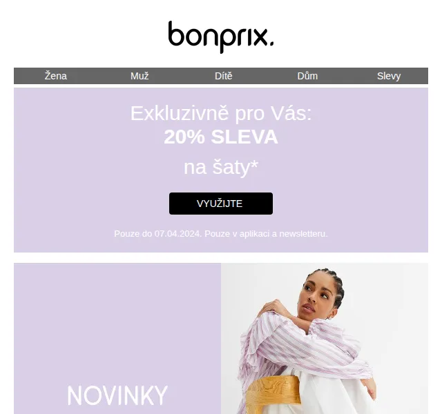 bonprix: 20% sleva na šaty – červen 2026 | Nuslet.cz