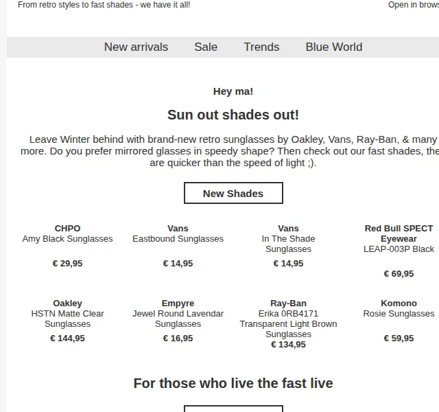 BLUE TOMATO: Nové sluneční brýle Oakley, Ray-Ban, Vans – červen 2026 | Nuslet.cz