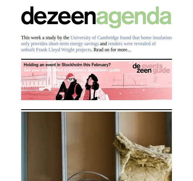Dezeen Daily: Frank Lloyd Wright mise a úspory energie – červen 2026 | Nuslet.cz