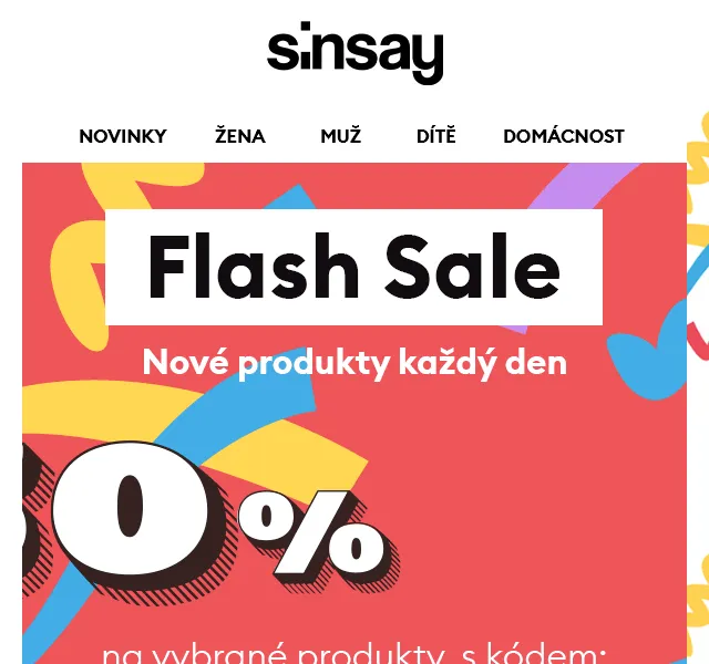 Sinsay: Bleskový výprodej -50 % – červen 2026 | Nuslet.cz