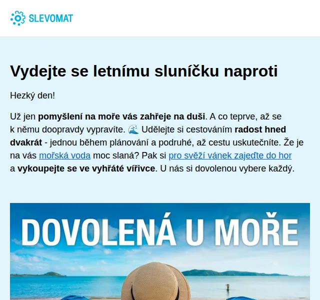Slevomat: Dovolená u moře už od 1 590 Kč – červen 2026 | Nuslet.cz