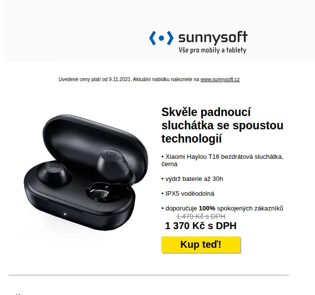 Sunnysoft: Xiaomi Haylou T16, iRobot náhradní díly – červen 2026 | Nuslet.cz