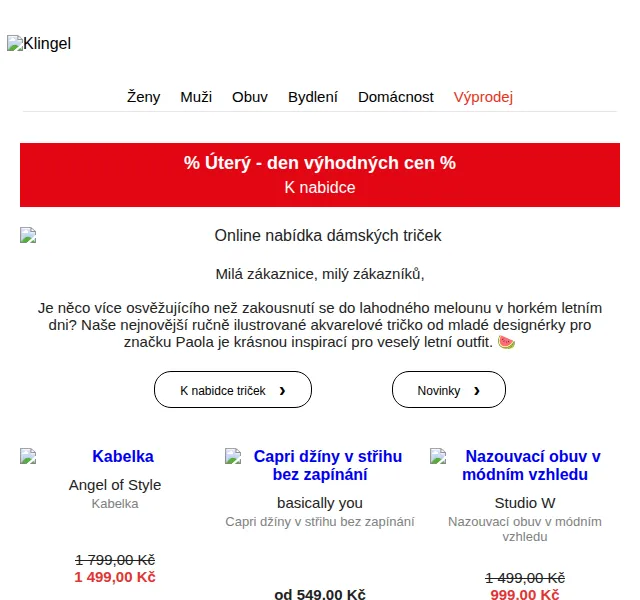 KLiNGEL: Tričko měsíce za 1 299 Kč – červen 2026 | Nuslet.cz