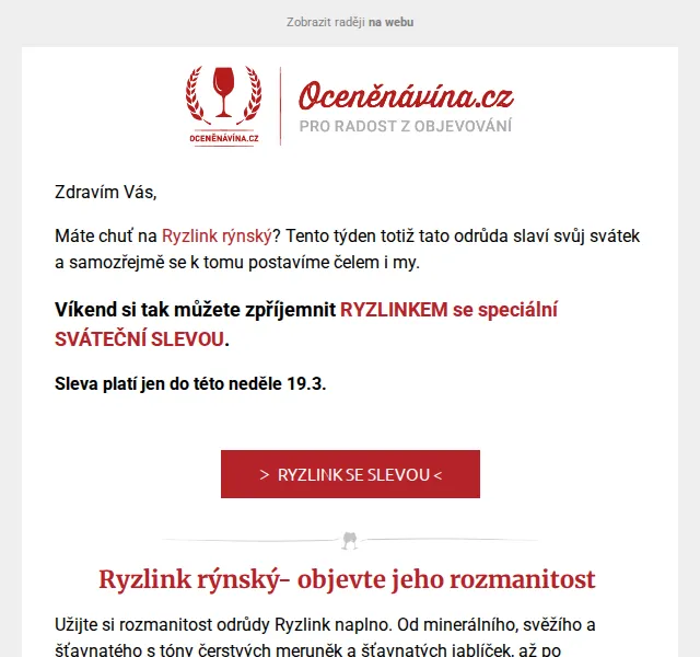 Vláďa z Oceněnávína.cz: Ryzlink rýnský se sváteční slevou – červen 2026 | Nuslet.cz