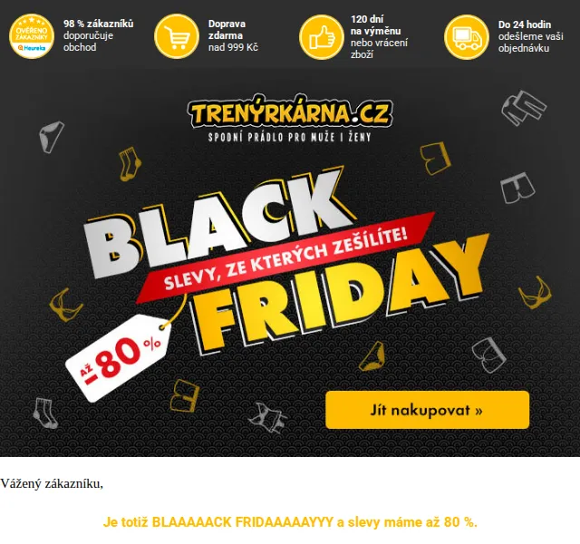 Lukáš z Trenýrkárna.cz: Black Friday slevy 30–80 % – červen 2026 | Nuslet.cz