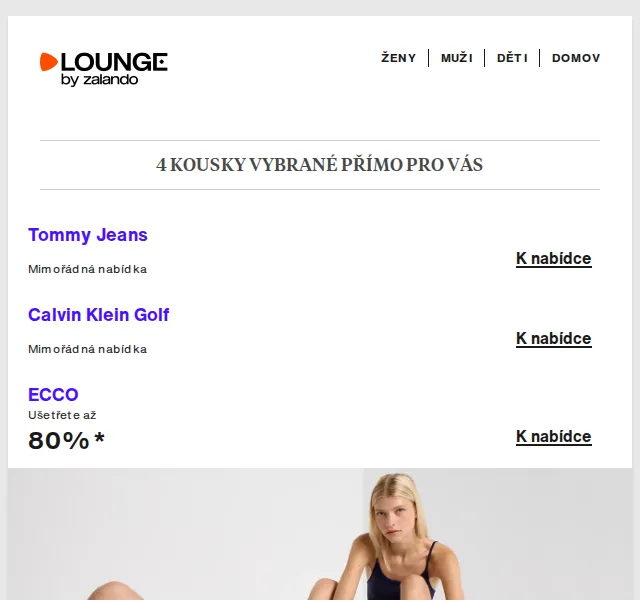 Lounge by Zalando: Tommy Jeans, Calvin Klein Golf & ECCO – sleva až 80 % – červenec 2026 | Nuslet.cz