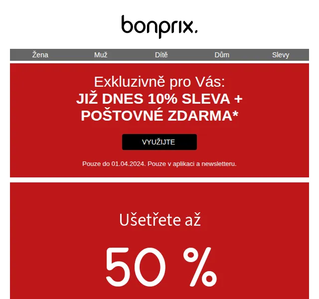 Bonprix: 50% sleva na pletenou módu – červen 2026 | Nuslet.cz